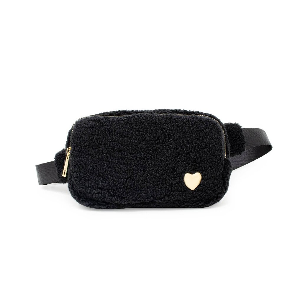 Fuzzy Crossbody Sling Bag w/ Heart for Kids